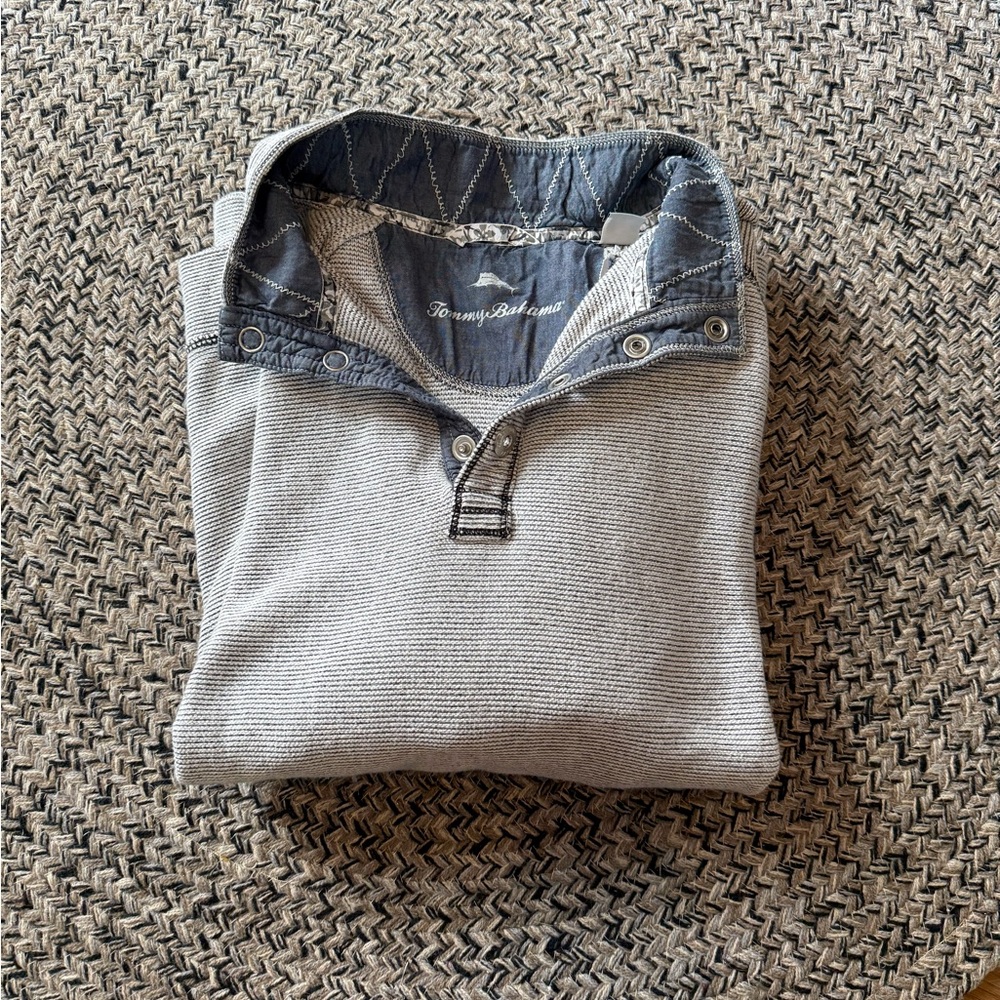 Tommy Bahama Gray Zip Up Sweater